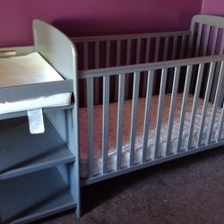 Crib and Changing Table Combo With Mattresses 