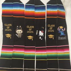 Labubu & Hello Kitty Embroidered Sarape Stole 