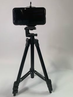 46” Portable Professional Adjustable Camera Tripod Stand Mount + Cell Phone Holder for Apple iPhone and Android phones