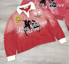 Vale Forever Red Fade Polo Size L #Valley