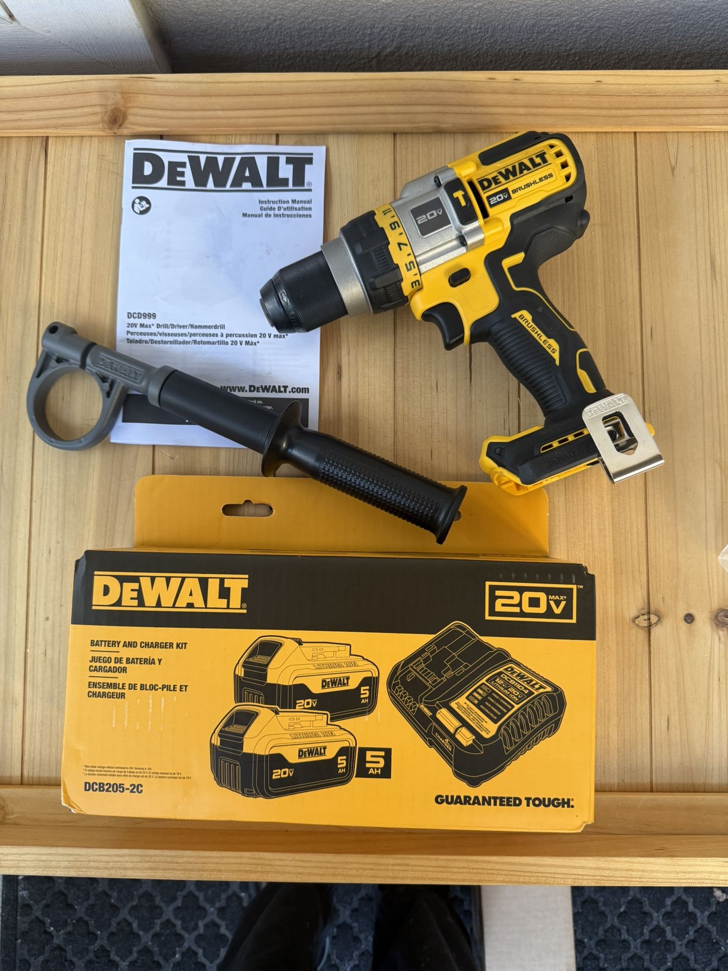 Dewalt Hammer Drill And Battery Starter Kit Bundle With Warranty