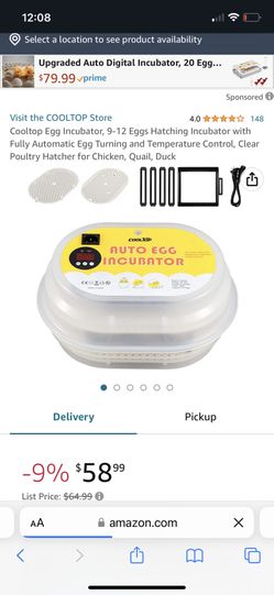 Cooltop Egg Incubator