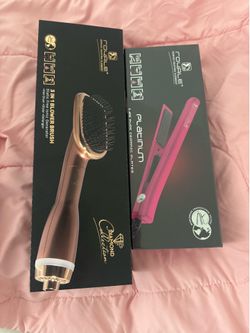 Royale Hair Straightener + 3-in-1 Ionic Blow Dryer Brush Set – Brand New Sealed