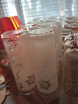 1960's Federal Glass "Atomic SnowFlake" Drinking Glasses