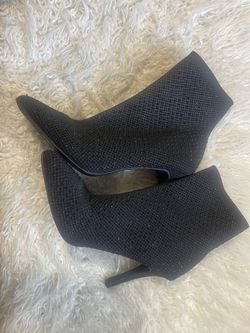Black Rhinestone Stiletto Ankle Boots