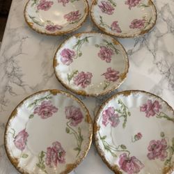 Scalloped Edged Floral Dessert Plates