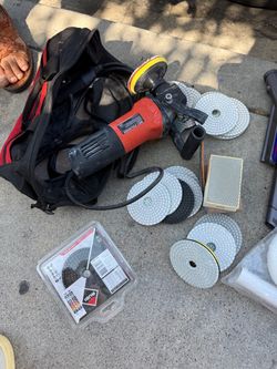 Wet Polisher with Diamond Polishing Pads Set