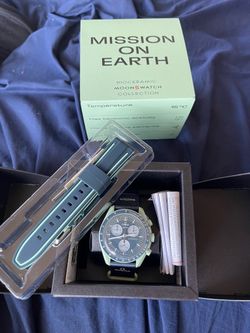 Omega x Swatch MoonSwatch “Mission to Earth” – Complete Set + Custom Matching Strap