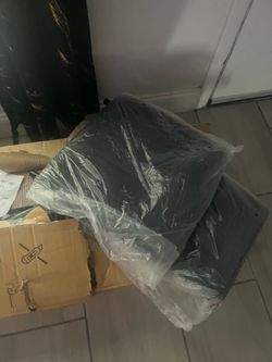 Brand new Faux leather  black 6 dining room chairs still in the box with all pieces include