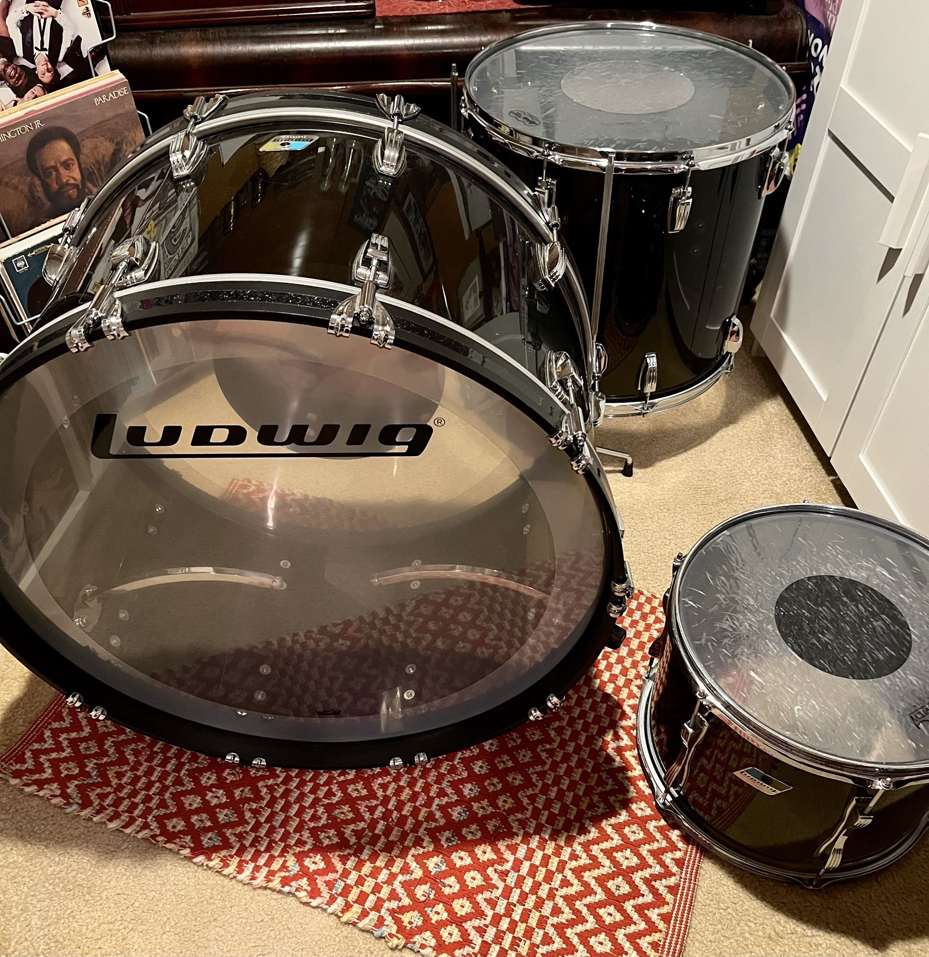 Ludwig Vistalite Bonham size 3 piece drum shell set
