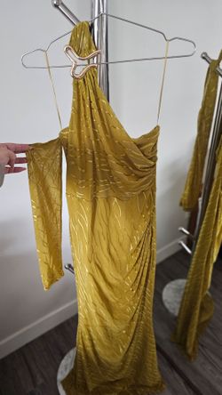 Fashion nova mustard long dress