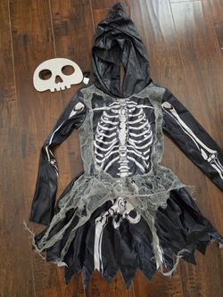 Girls skull dress costume