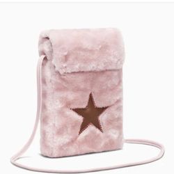 NWT Converse Faux Fur Crossbody Purse 8.5” x 6”