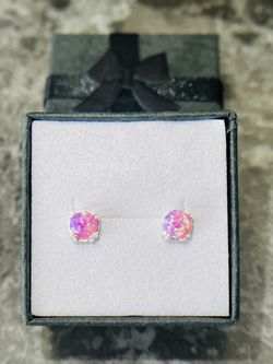 ✨ Beautiful Pink Opal Sterling Silver Studs 💝✨