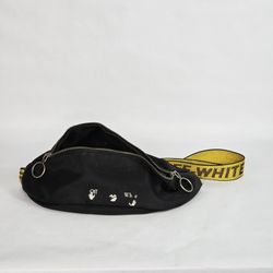 Off-White Black Nylon Belt Bag Waist Pack Industrial Strap Made in Italy
