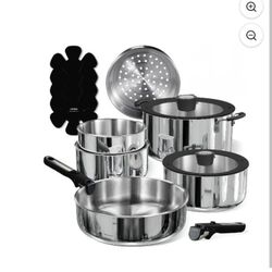 CAROTE 14pcs Stainless Cookware Set 