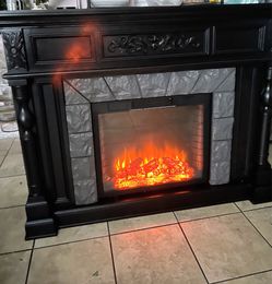 electric fireplace with mantel
