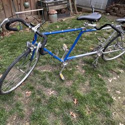 Tandem road bike (18 speed made from 2 Frames) Takara and ?