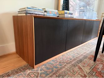 Walnut & Black Fluted Credenza
