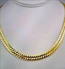 Gold Cuban Link Chain Necklace And Bracelet