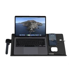 Gourmet Leather Laptop Stand And Setup