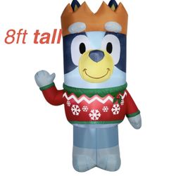 8ft Tall Bluey Christmas Inflatable 