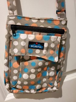 KAVU Cross Body Bag Color Dots With Grey 