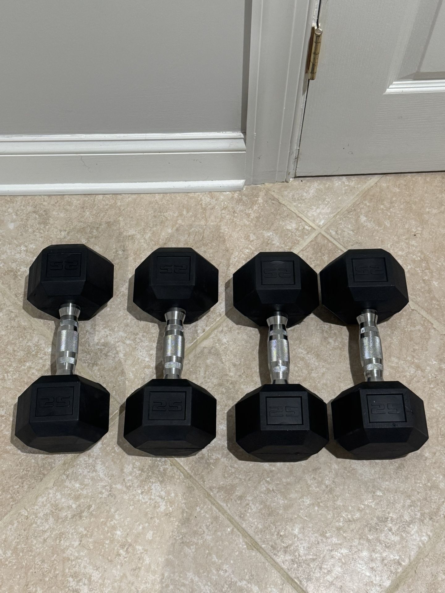 25 lb BRAND NEW CAP Barbell Rubber Hex Dumbbell (2 sets)