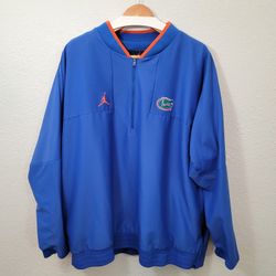 Jordan Florida Gators Coach Half-Zip Jacket Blue Size 2XL