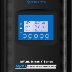 ACOPOWER 30A MPPT Solar Controller 12/24V for AGM, Lithium, LiFePO4, 100V