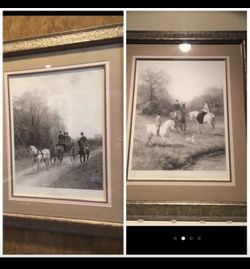 Pair of beautiful large framed photos