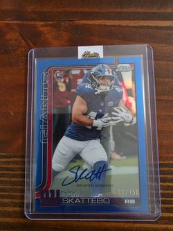 2025 Topps Chrome Autographed NY Giants Cam Skattebo 91/150 card Raw!
