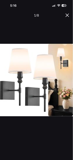 ZSMAIKU Vintage Bathroom Wall Sconce,Hardwired Bedside Wall Sconces Set of 2,Black