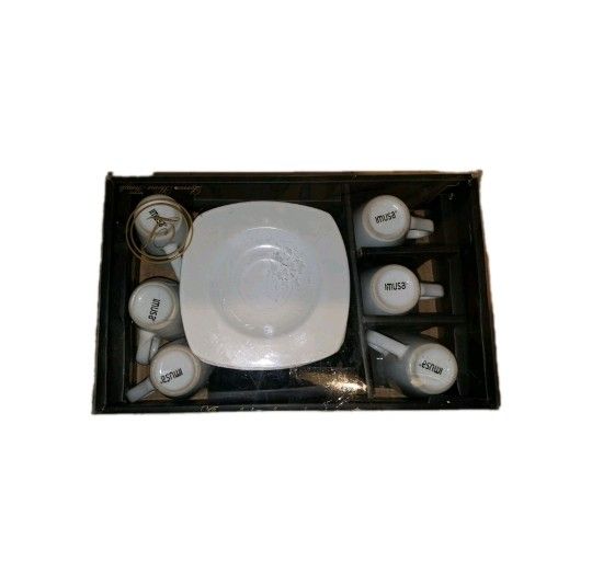Imusa 6 8oz Cup & 6 5inch Saucer Set In White W/ Box