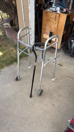 Walker with cane