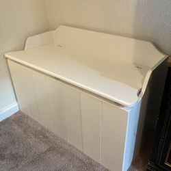 Storage Wood Bench White