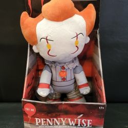IT Talking Pennywise Doll - 12" Chibi Plush with Motorized Head and Motion Sensor