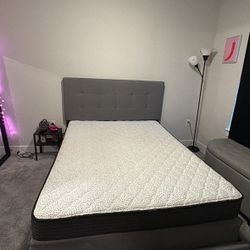 Queen bed & bed frame 