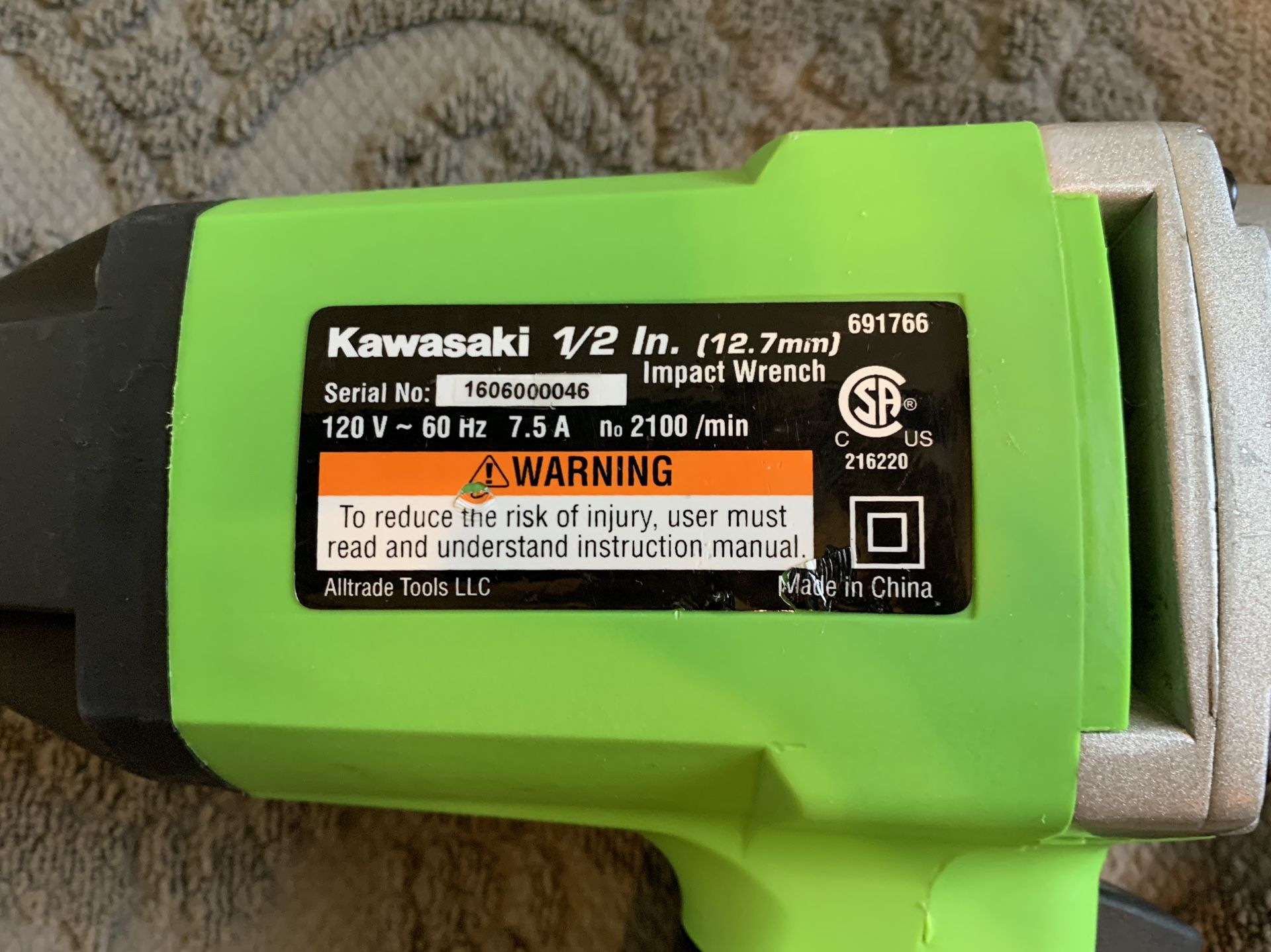 Kawasaki 1/2” Impact Wrench Model 691766. for Sale in Tucson, AZ OfferUp
