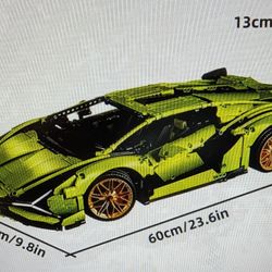 Juego De Bloques De Construcción, Lamborghini Sian, 3,696 Piezas, Escala 1/8