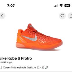 Kobe VI 6 WNBA 9.5 Orange