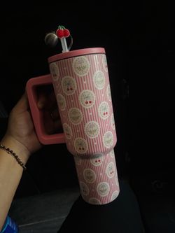 40 oz pink cherry tumbler