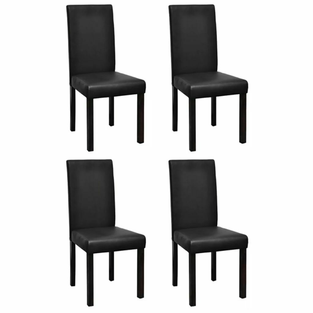 Sléek Mødern Désign 4 Blåck Dinîng Sidé Chåir Mødern Artifîcial Léather Kitchén Livîng Røom