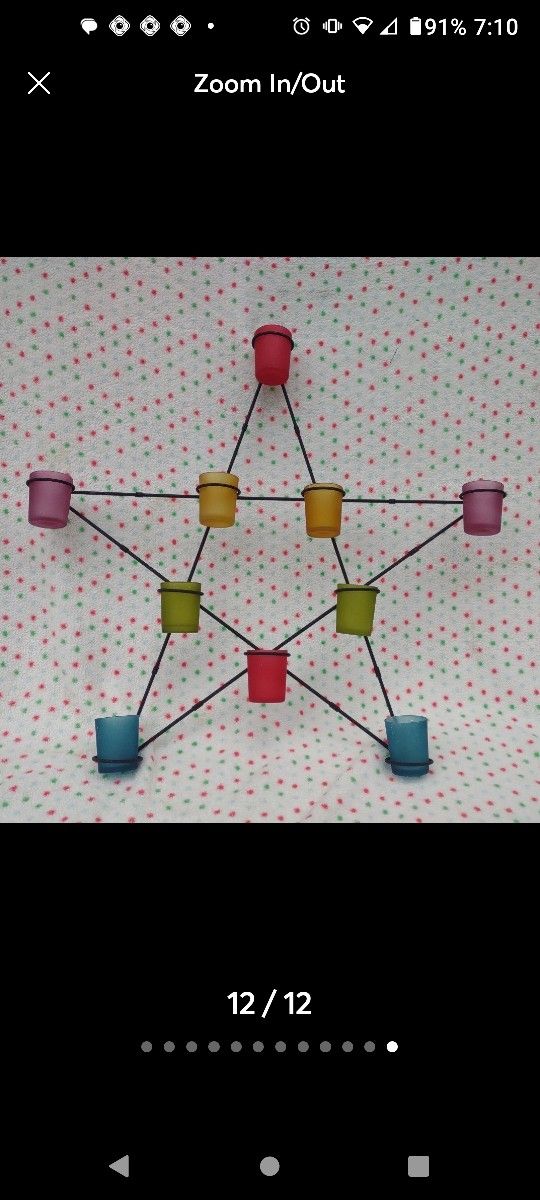 28" T x 27" W Pentagram 10 ct Glass Candle Holder Wall Art