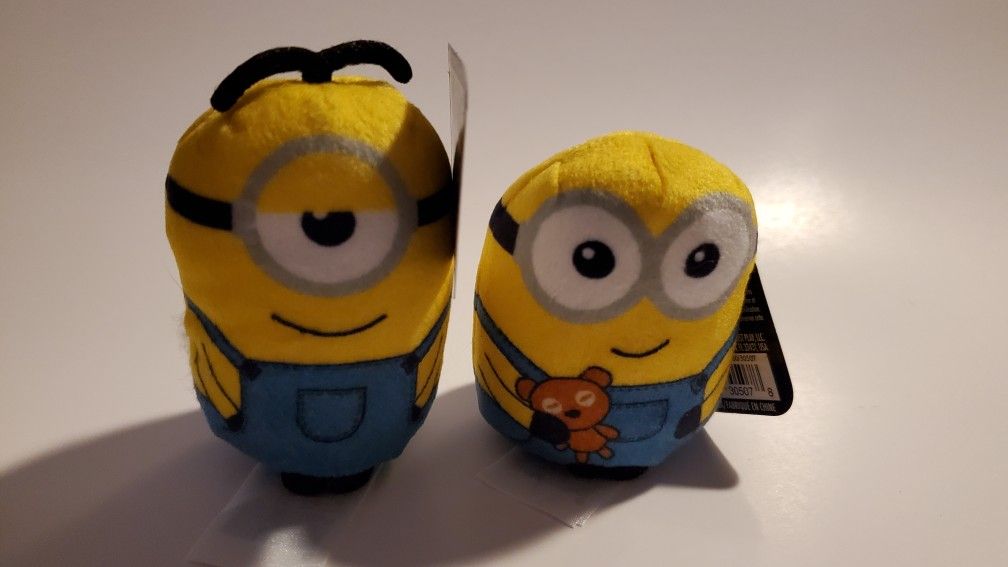 Small Cute Plush Minions Bob With Teddy Bear And One Eye