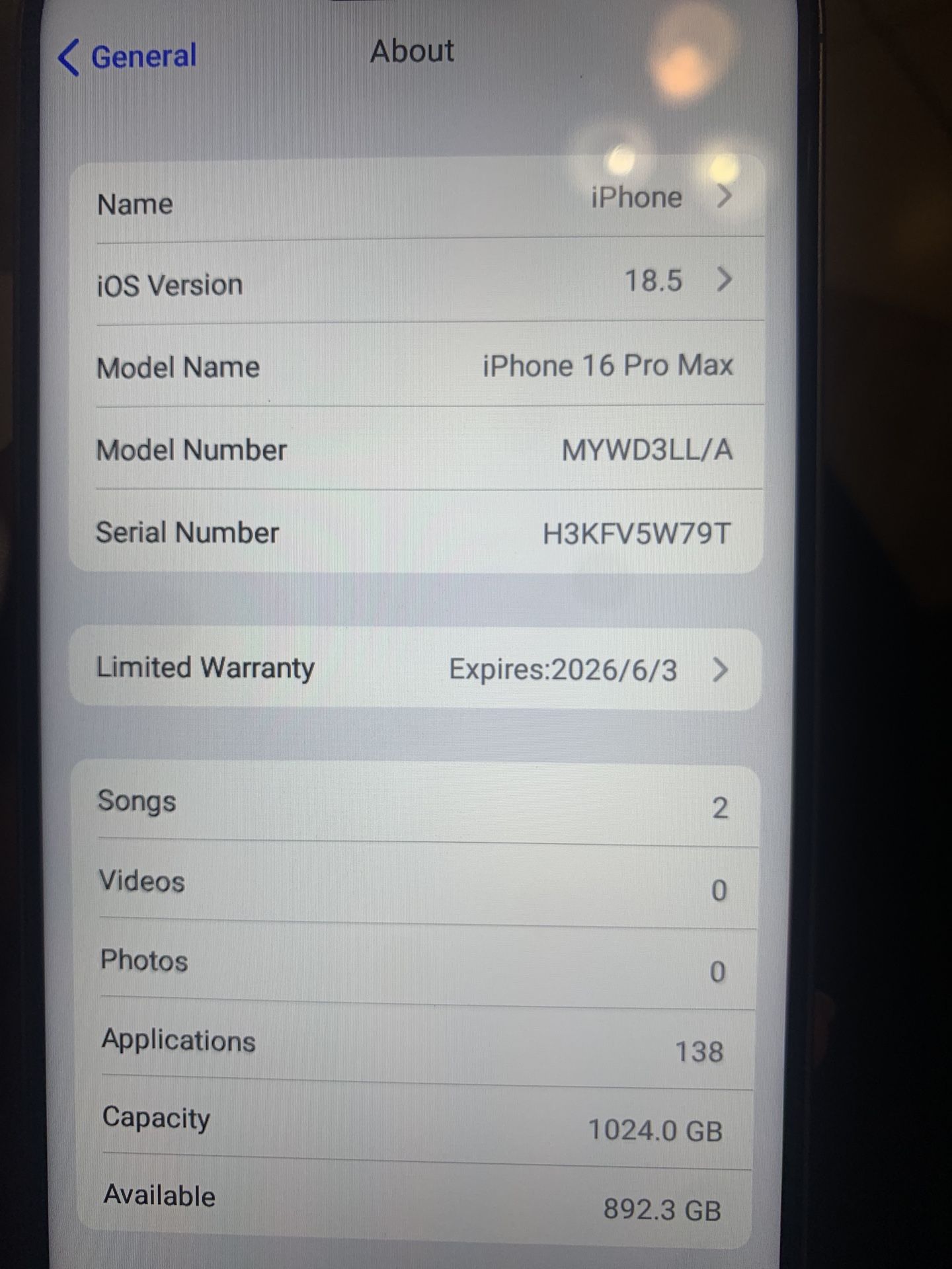 iPhone 16 Max Pro 1t