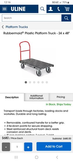 Rubbermaid Plastic Platform Truck-24×48"