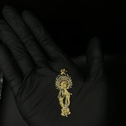 Virgin Mary Gold Plated-diamond Pendant