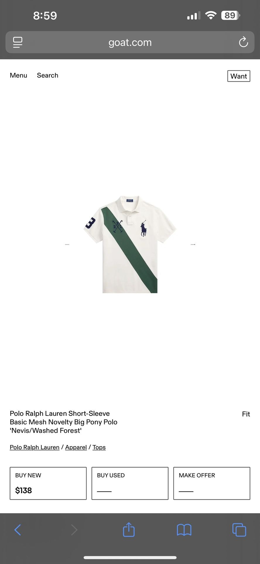 Polo Cream Large Phony Polo 2xl 