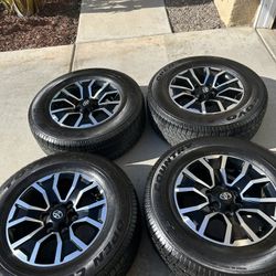 2023 Toyota Tacoma 17 Oem Rims With 265/65/17 Tires With 80-90% Tread $750  Cash Only Pickup Only In Menifee 